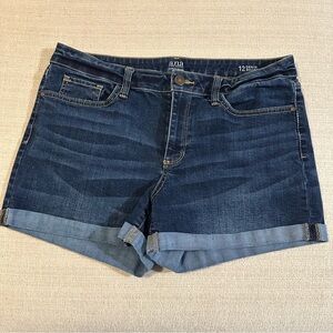 a.n.a Blue Jean Shorts with Cuffed Hem and Stretch Fabric